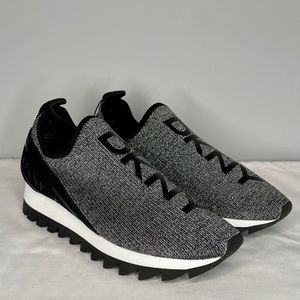 DKNY Abbi Slip On Sneakers Silver & Black Size 7.5